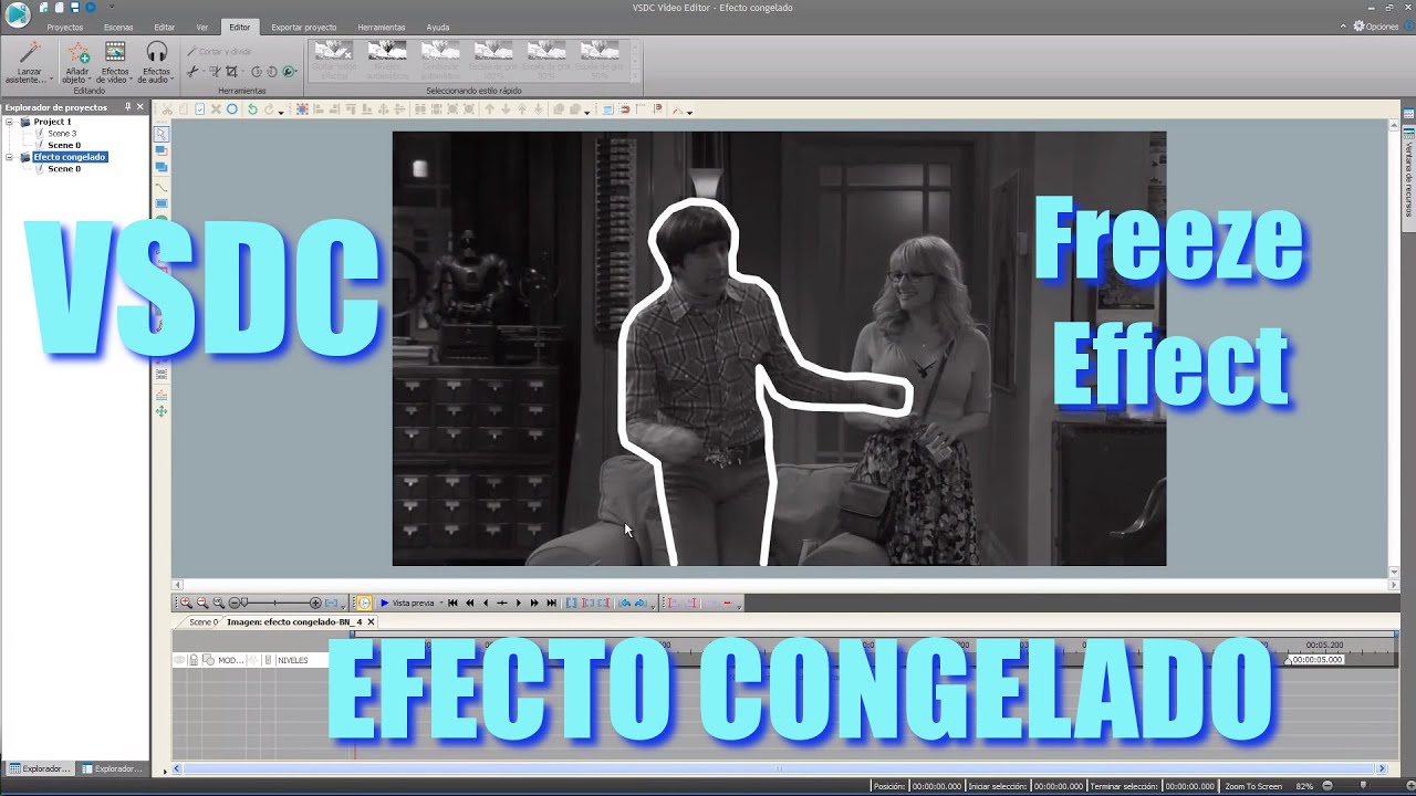 VSDC Video Editor en español - Efecto congelado - Freeze effect
