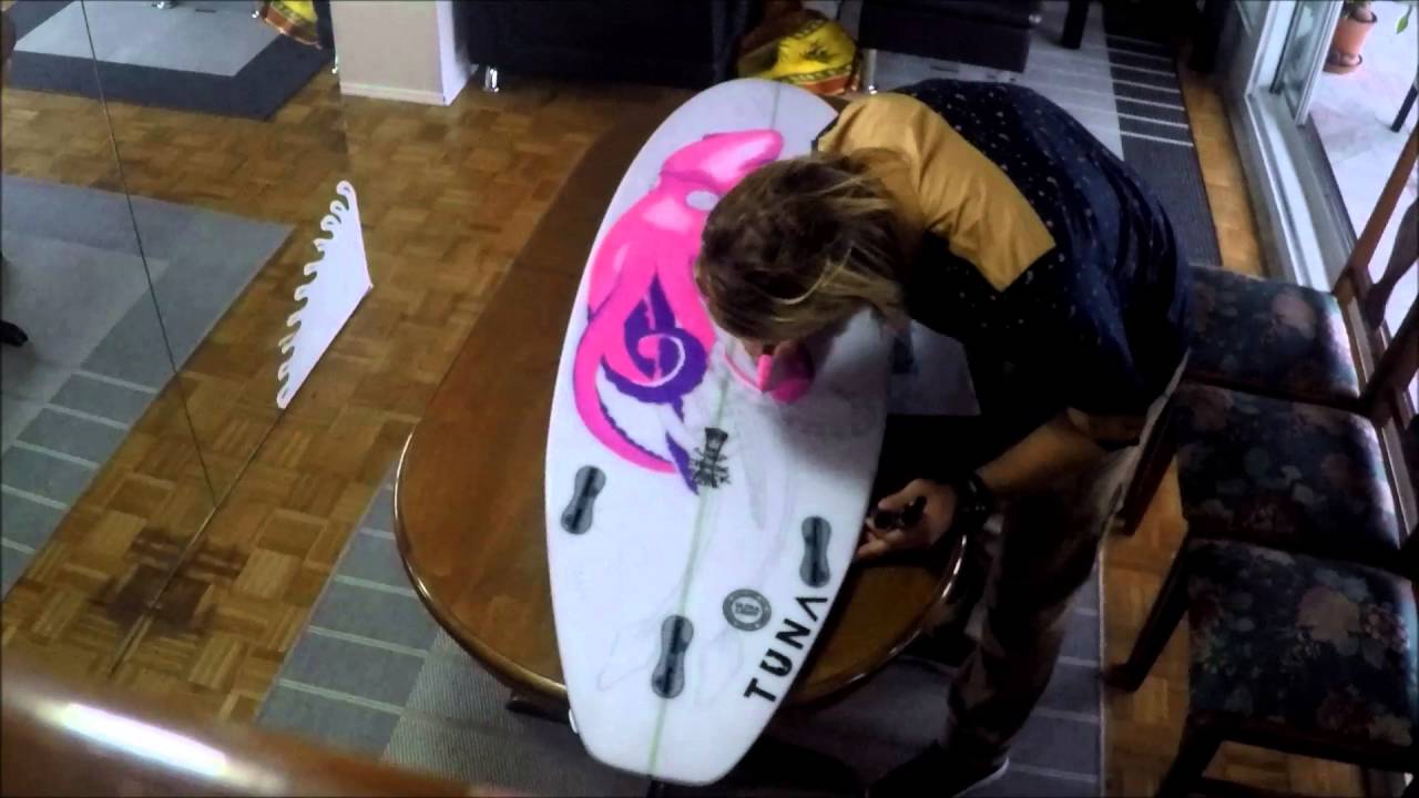 Surfboard art posca painting in 3 minutes