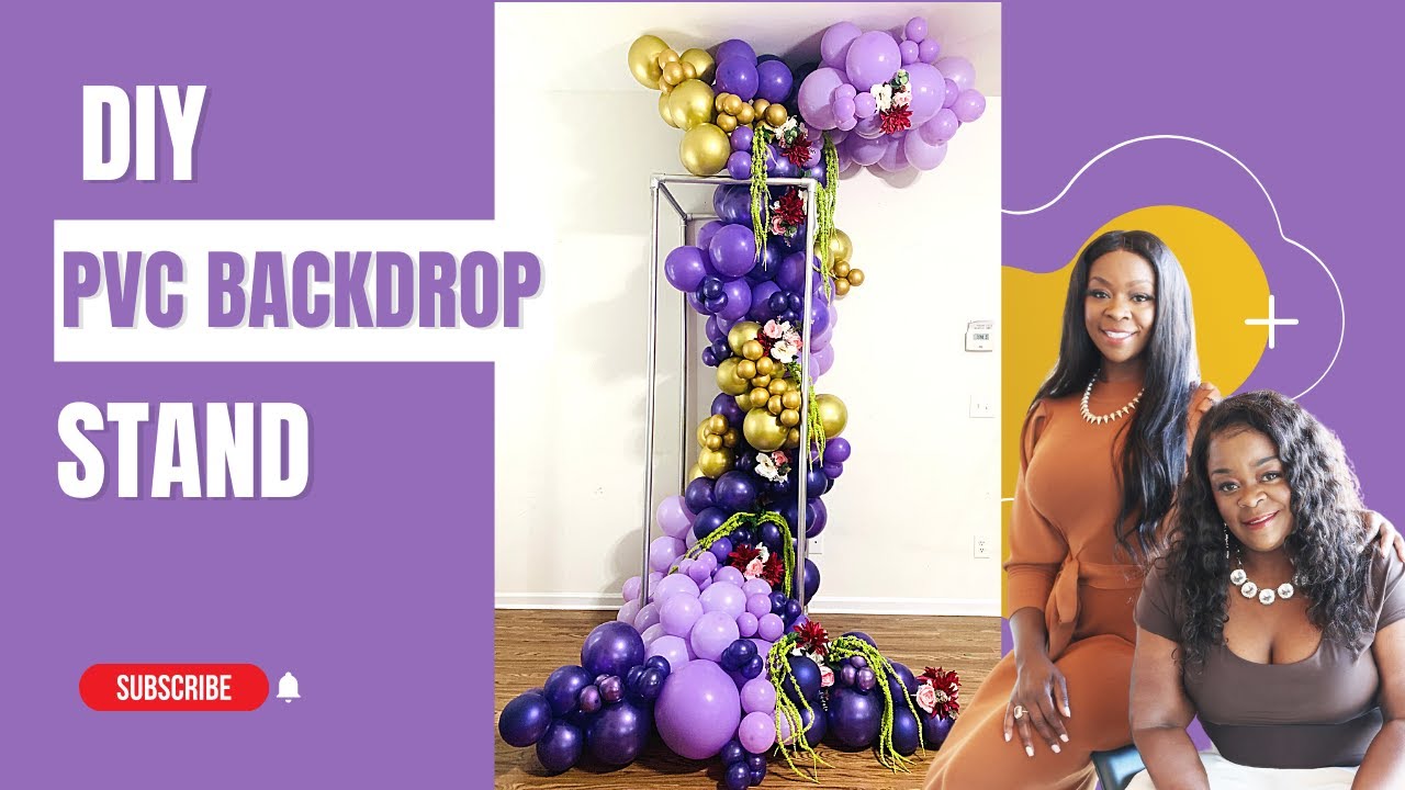 How to make a vertical Backdrop with PVC pipe | DIY Balloon stand for party backdrop tutorial