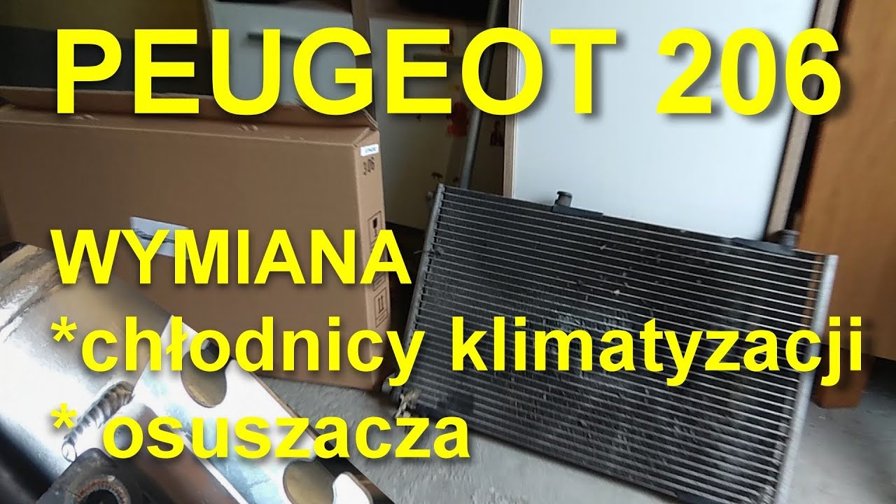 Wymiana chłodnicy klimatyzacji i osuszacza peugeot 206 za pomocą SPRING LOCK rozłączanie