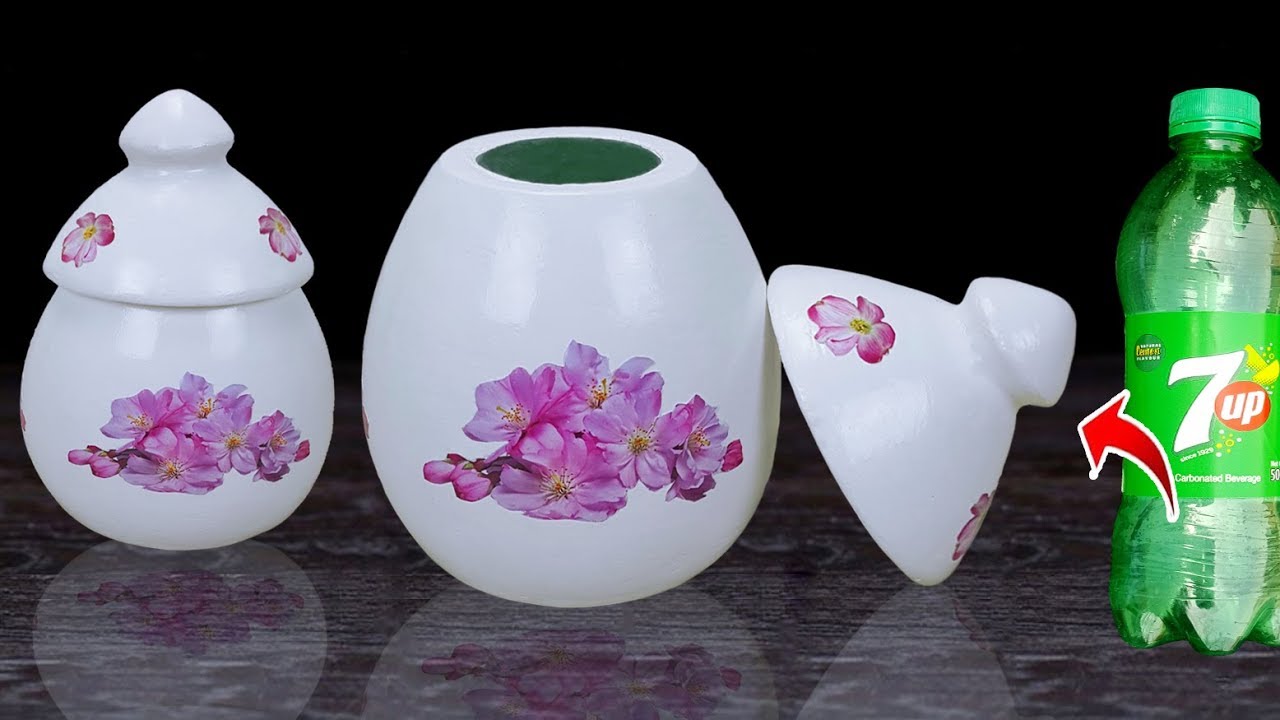 Sugar pot making at home with plastic bottles // Plastic bottle art