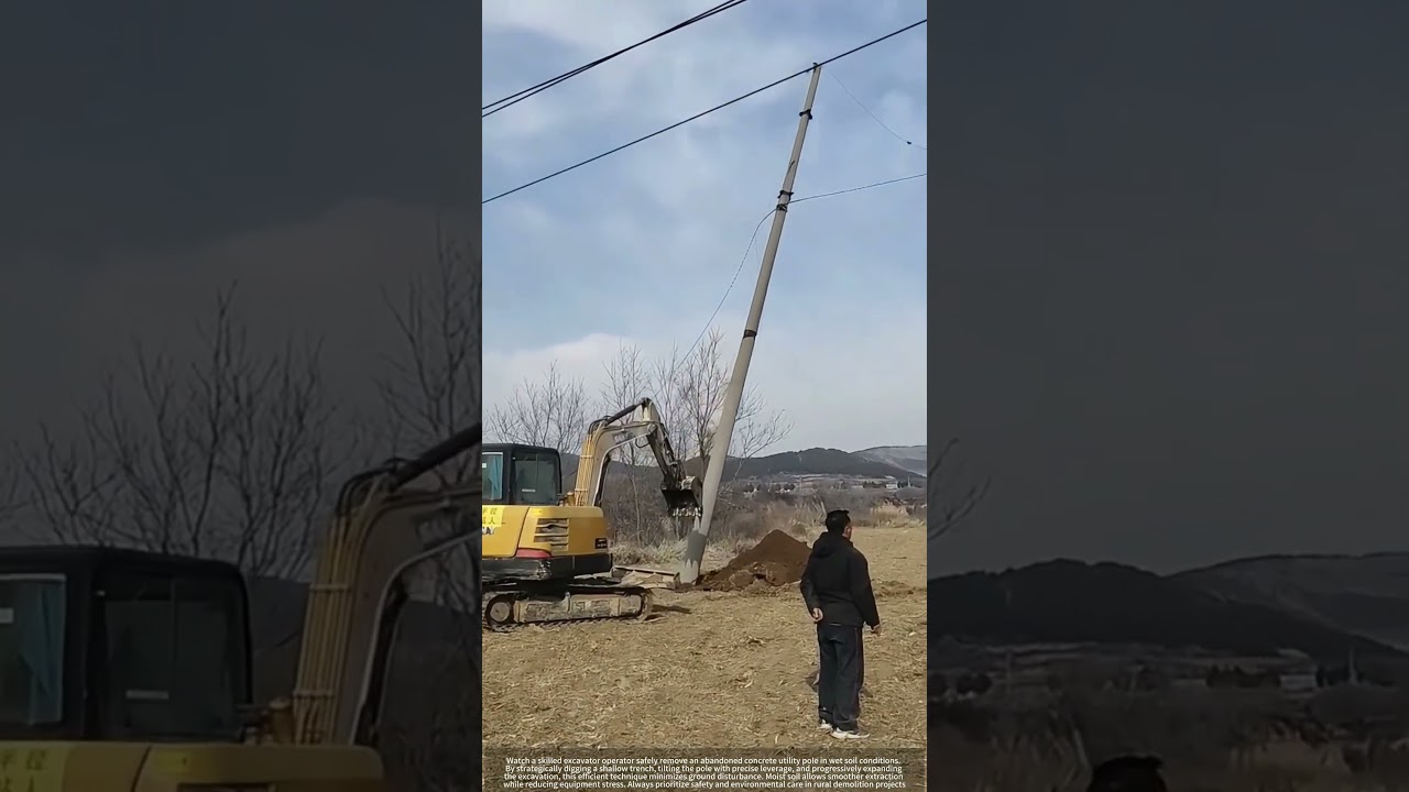 Pro Excavator Technique : Removing Abandoned Concrete Poles in Wet Soil &ndash; Step-by-Step