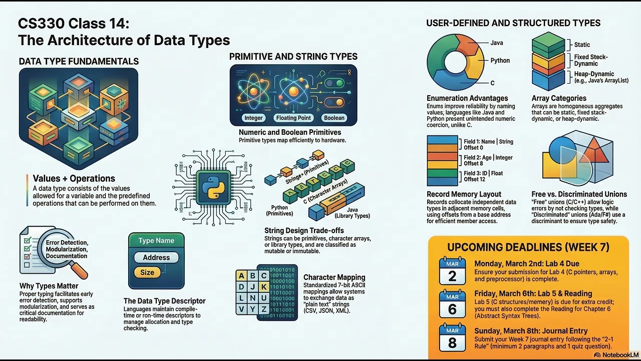 CS330 Class 14 Podcast: How Data Types Dictate Compiler Memory