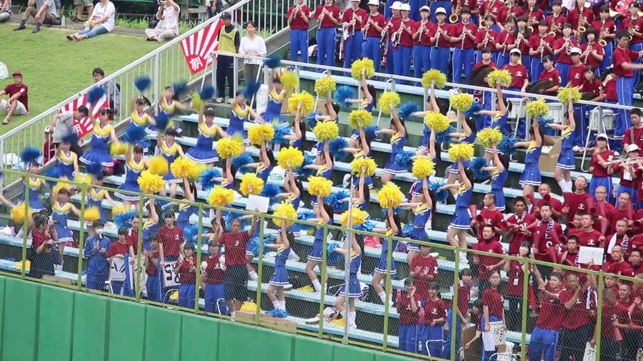 2016 ①習志野高校応援 チアのパフォーマンスは圧巻、 ブラバン（美爆音）