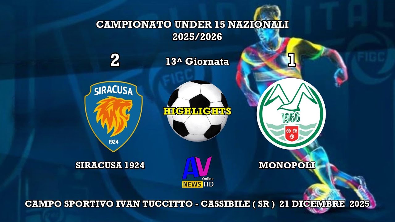 HIGHLIGHTS  SIRACUSA - MONOPOLI  UNDER 15 NAZIONALI  2025/2026