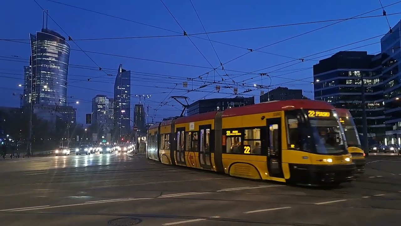 Tramwaje w nocy w Warszawie, Okopowa (15.03.2023)