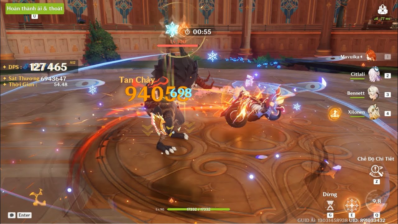 Mavuika Melt Team DPS Check - 127K DMG Per Sec
