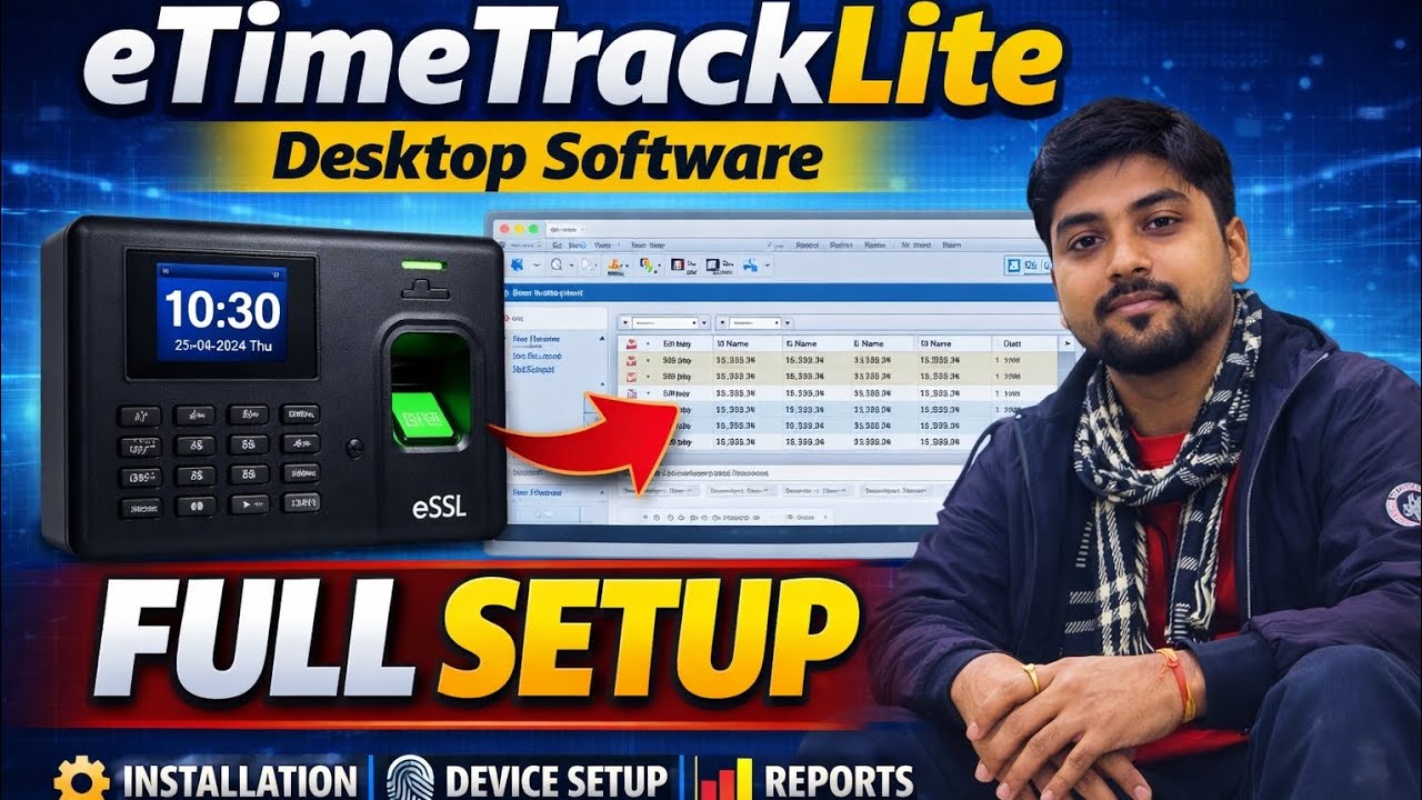 ESSL Biometric Software Full Setup | eTimeTrackLite Step by Step Hindi