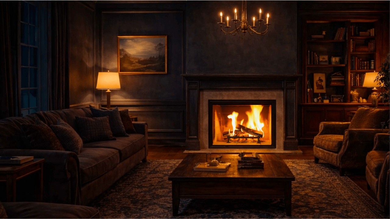 Warm Evening Fireplace 🔥 | Natural Fire Sounds for Calm & Unwinding (1 Hour)