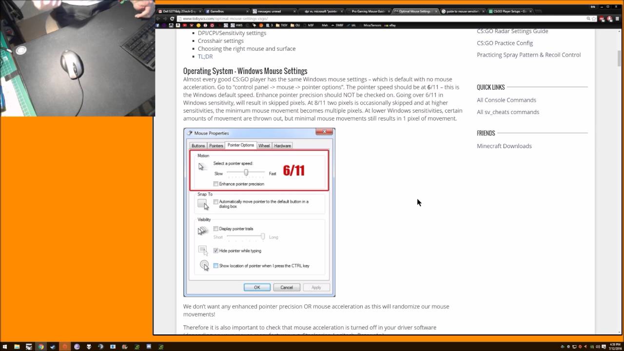 FPS Sensitivity Guide + Mouse Information Dump