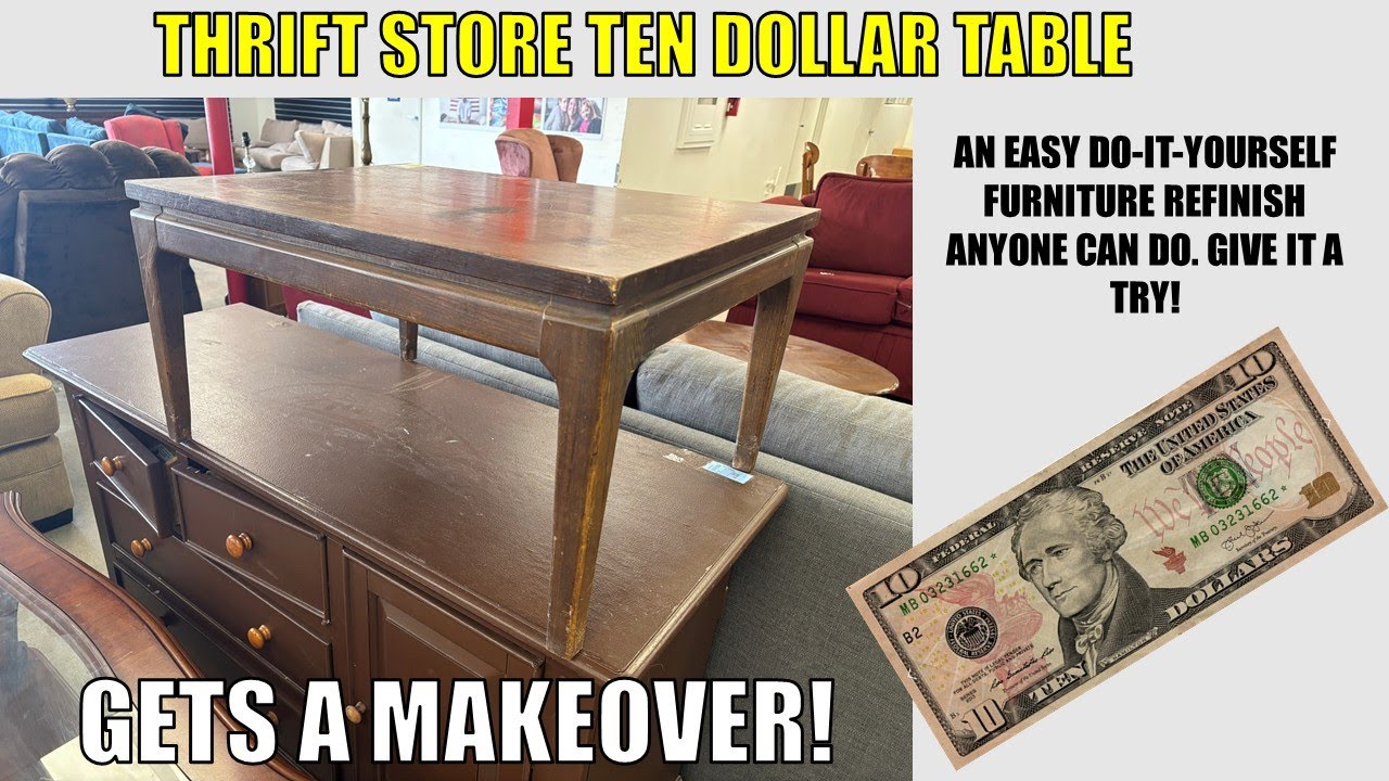 Thrift Store Mid Century Coffee Table Gets Refinished