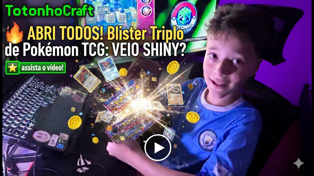 🔥 ABRI TODOS! Blister Triplo de Pokémon TCG: VEIO SHINY?