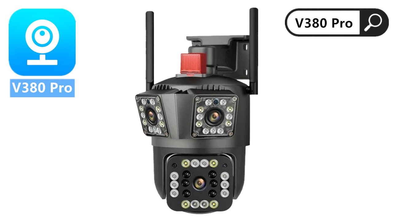 3K 3 Lens Outdoor Security Camera, Ptz 2.4G Wifi Wireless Security Camera 360&deg; for Home Security,