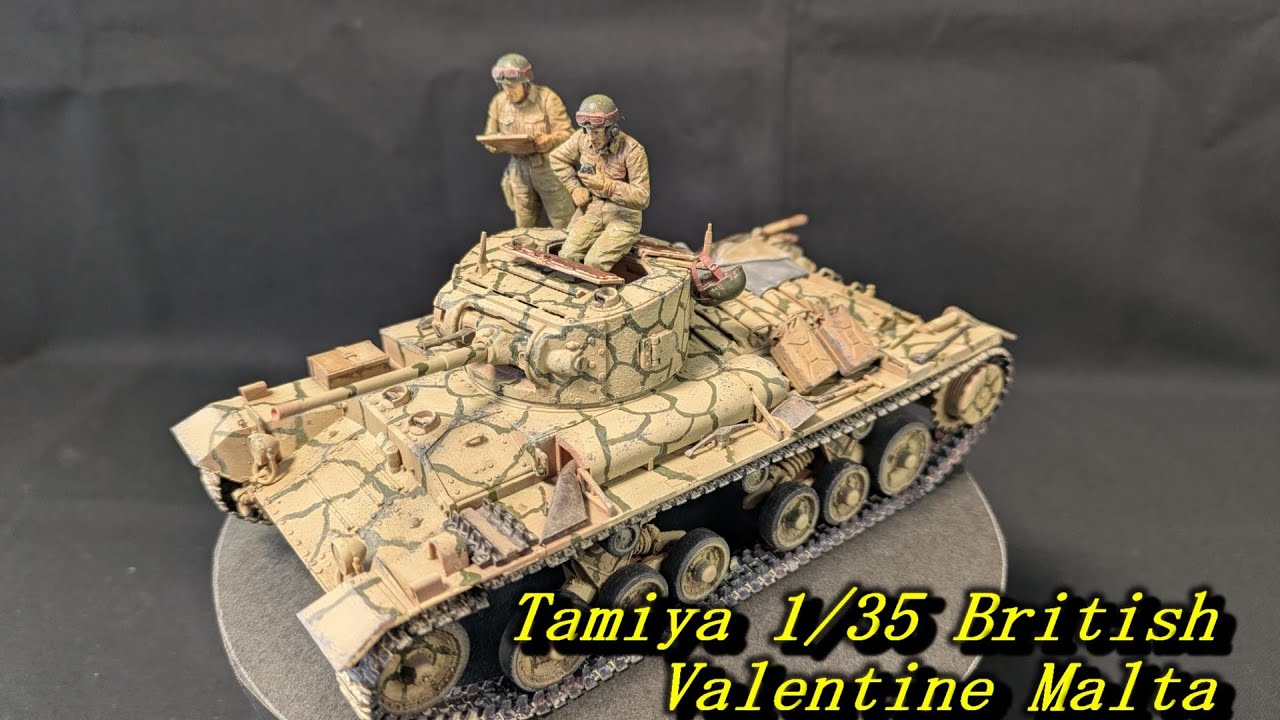 Tamiya British Valentine in Malta Full Build ( English Sub )