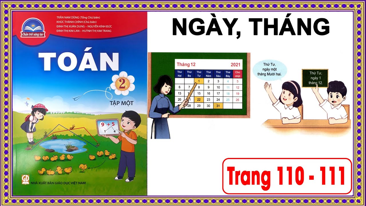 To&aacute;n lớp 2 ch&acirc;n trời s&aacute;ng tạo trang 110-111 |Ng&agrave;y th&aacute;ng