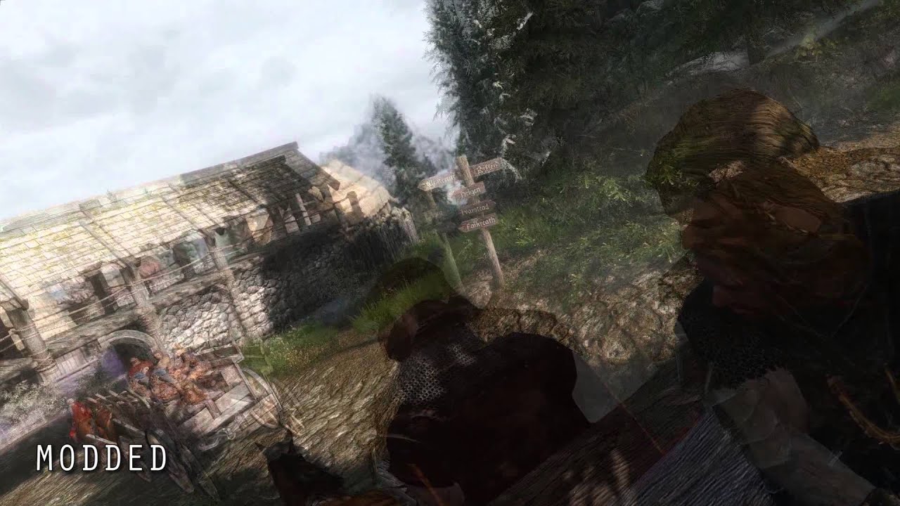 Skyrim Graphics Comparison - Modded vs Vanilla intro sequence