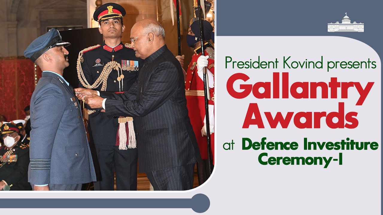 President Kovind presents Gallantry Awards at Defence Investiture Ceremony-I at Rashtrapati Bhavan