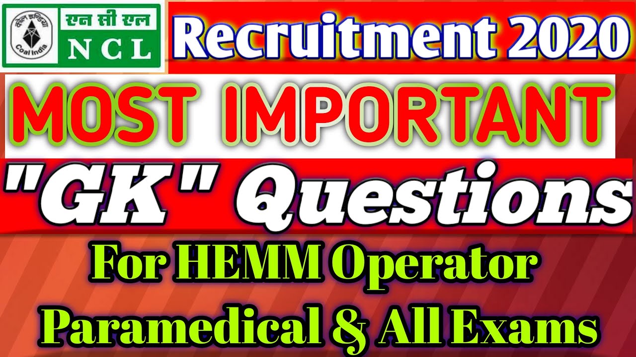 NCL GK & GS || ncl gk questions For NCL Recruitment 2023 || NCL Exam Papers