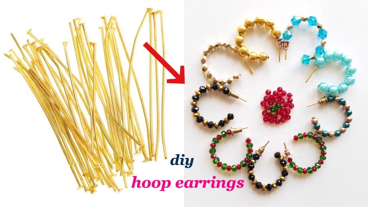diy||Hoop Earrings With Head Pins||Quick and easy earrings with in 5mts||Make daily wear earrings