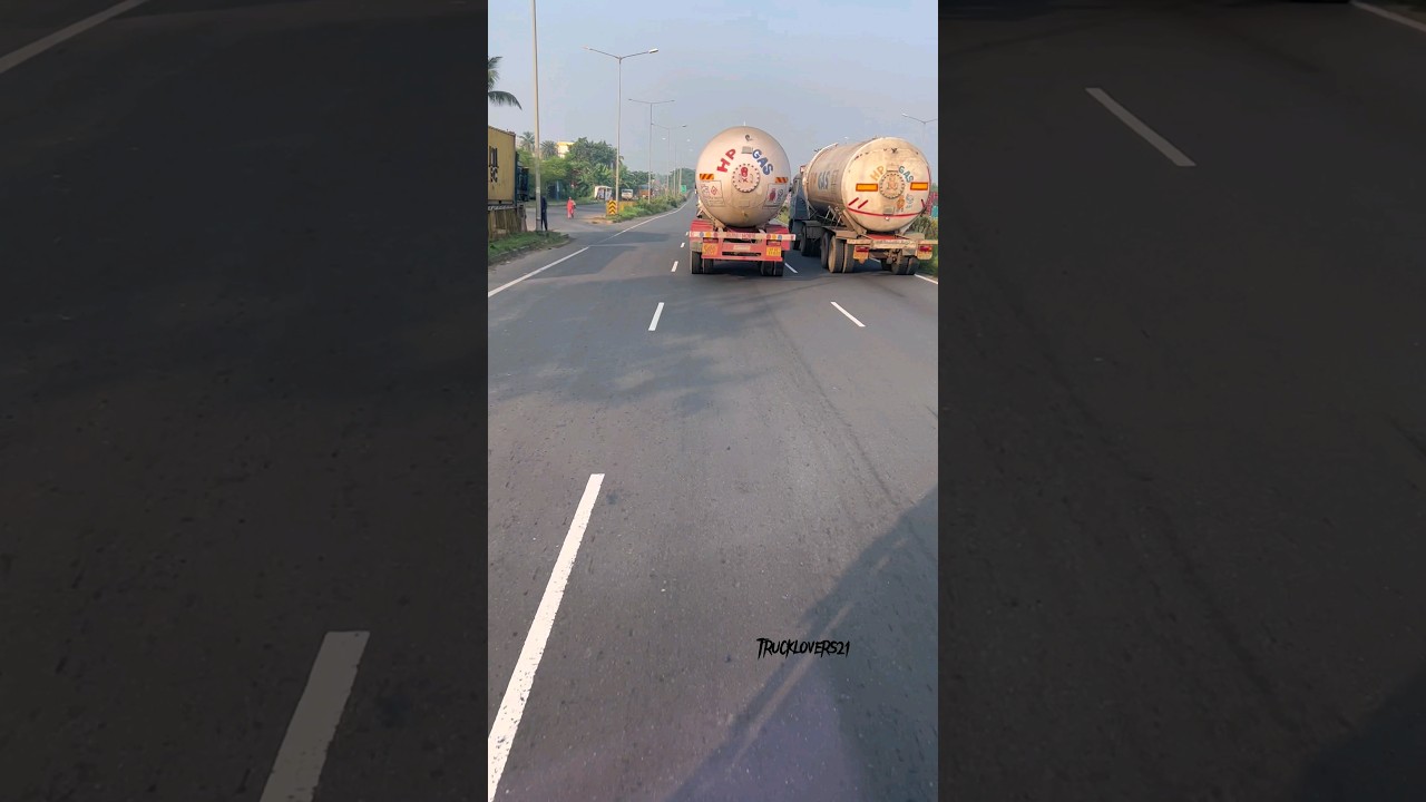 Hp gas tanker ke sath aj race hoga 🔥 || #trucklovers #trucklife #trucks #shorts #shortsvideo