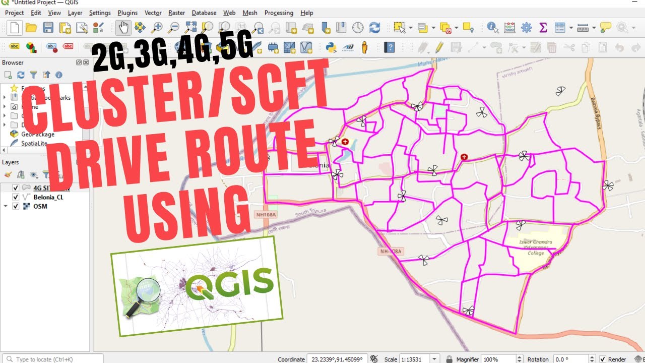 QGIS Tutorial for Telecom :How to make drive test route using QGIS for SCFT or Cluster Drive test
