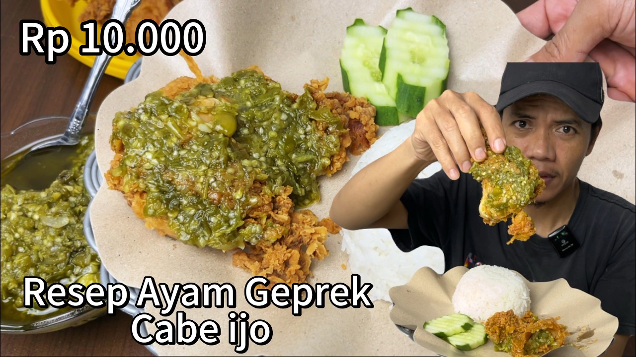CARA BUAT AYAM GEPREK CABE IJO Kriuk,Pedes,Nagih!!