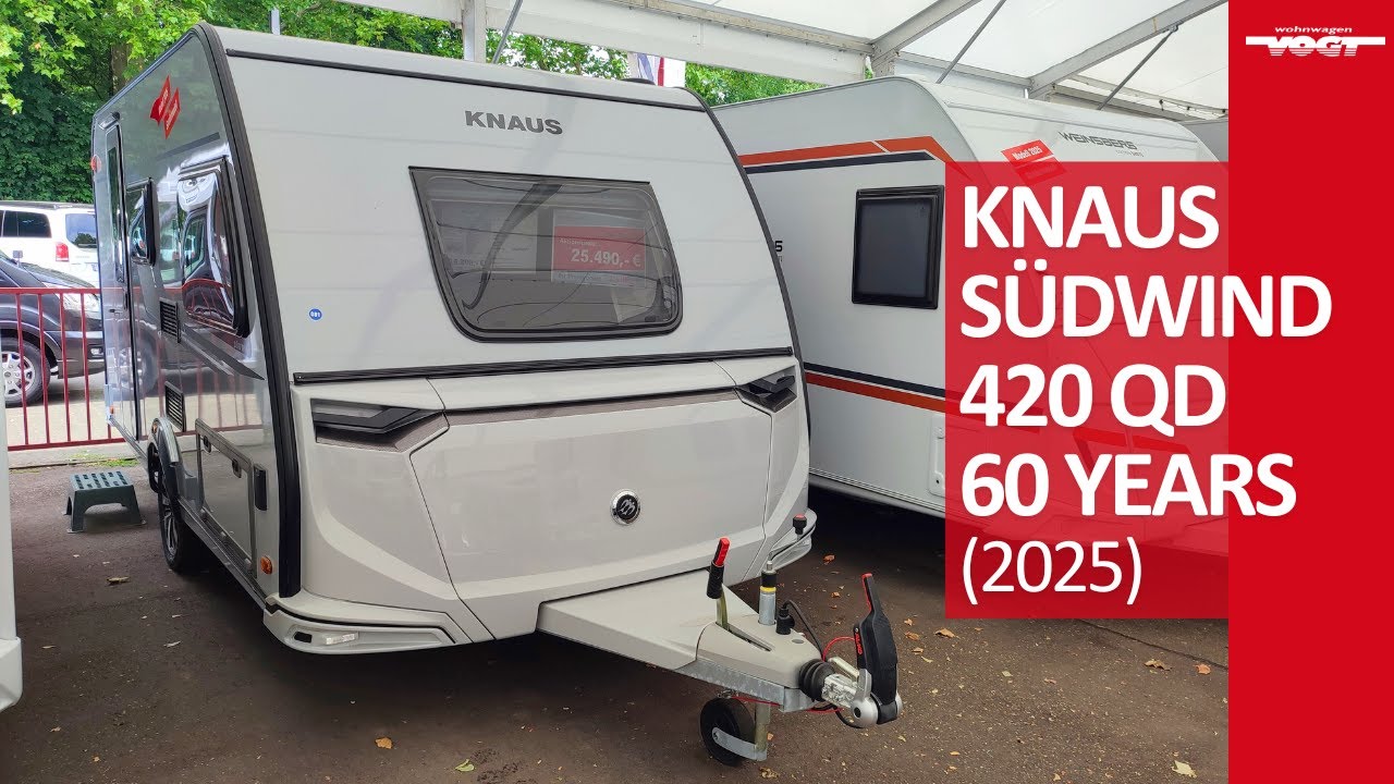 Knaus Südwind 420 QD 60 Years: Wohnwagen mit 3 Schlafplätzen, Dusche/WC, Bluetooth Soundsystem uvm 🤩