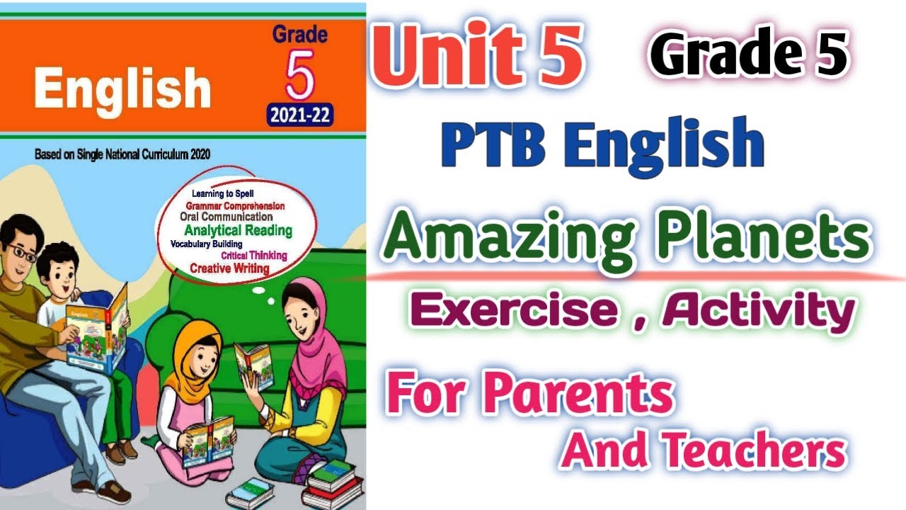 PTB English Grade 5 Unit 5 Exercise Activity | Amazing Planet | SNC English New Edition Punjab