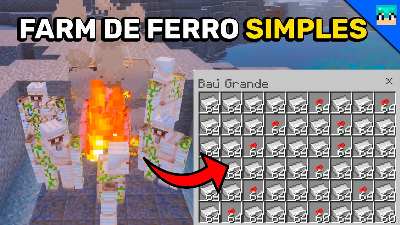 Farm de Ferro Simples pro Minecraft Bedrock | 1.21+
