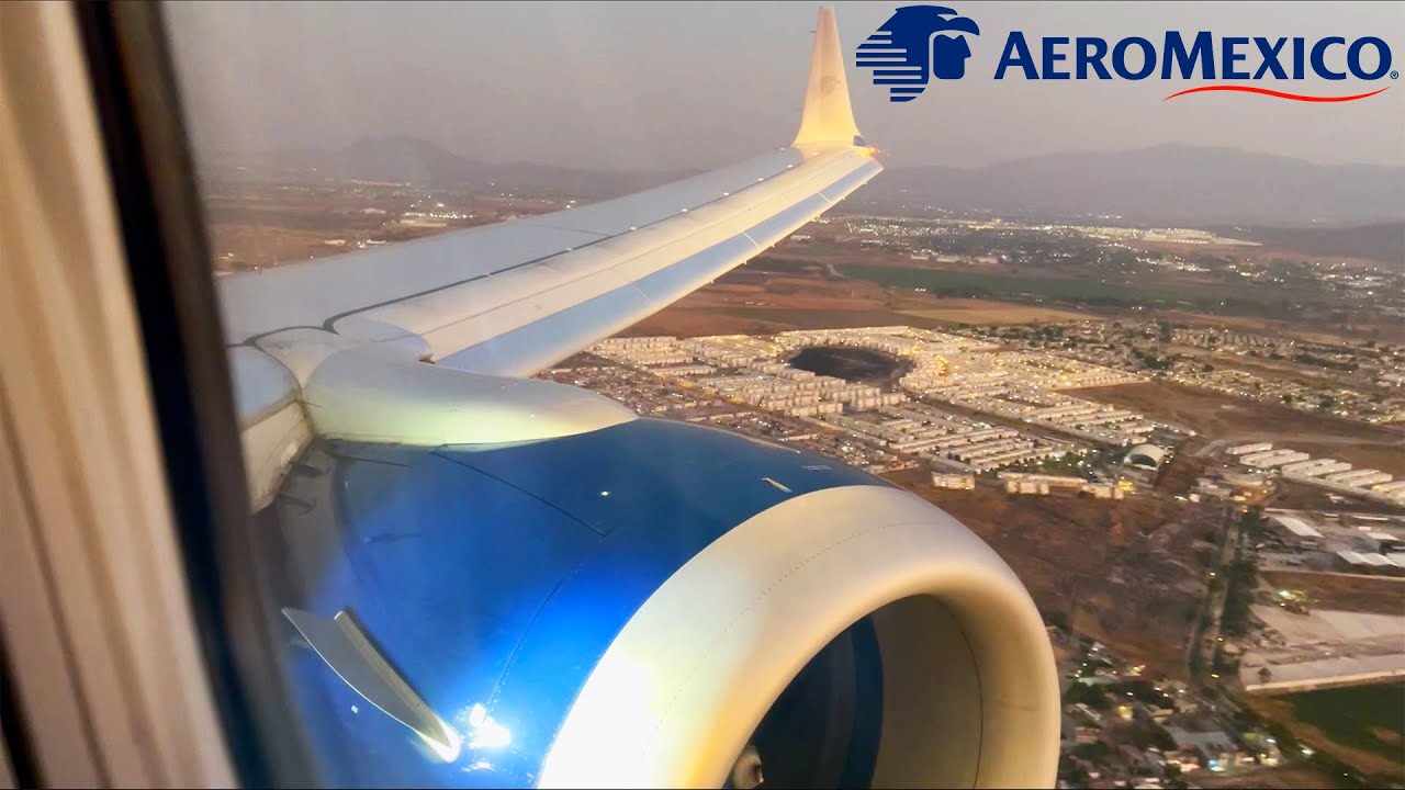 AeroMéxico Boeing 737 MAX 9 Engine View Landing in Guadalajara (GDL) - Aterrizaje en Guadalajara