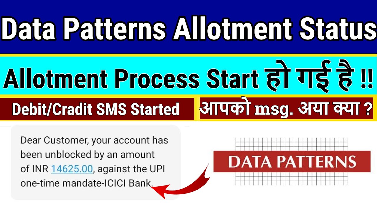 Data Patterns IPO Allotment Status  &bull; How to check Data Patterns Allotment Status |