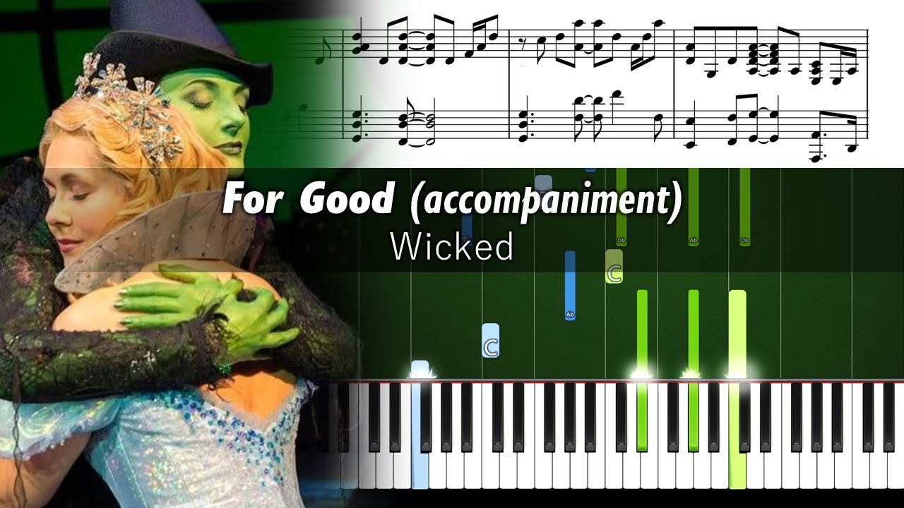 Wicked - For Good - Accurate Piano Tutorial with Sheet Music