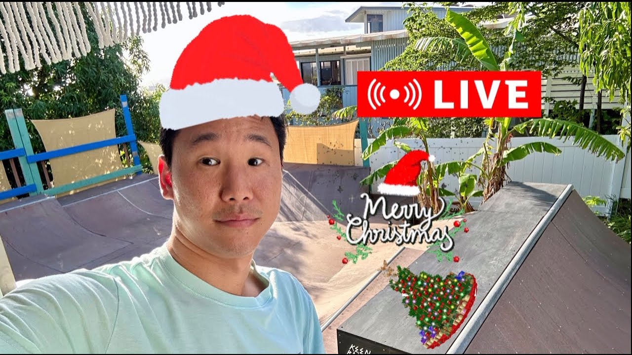 [LIVE] Merry Spudmas!!  LIVE Backyard Skatepark Christmas Stream 🎄