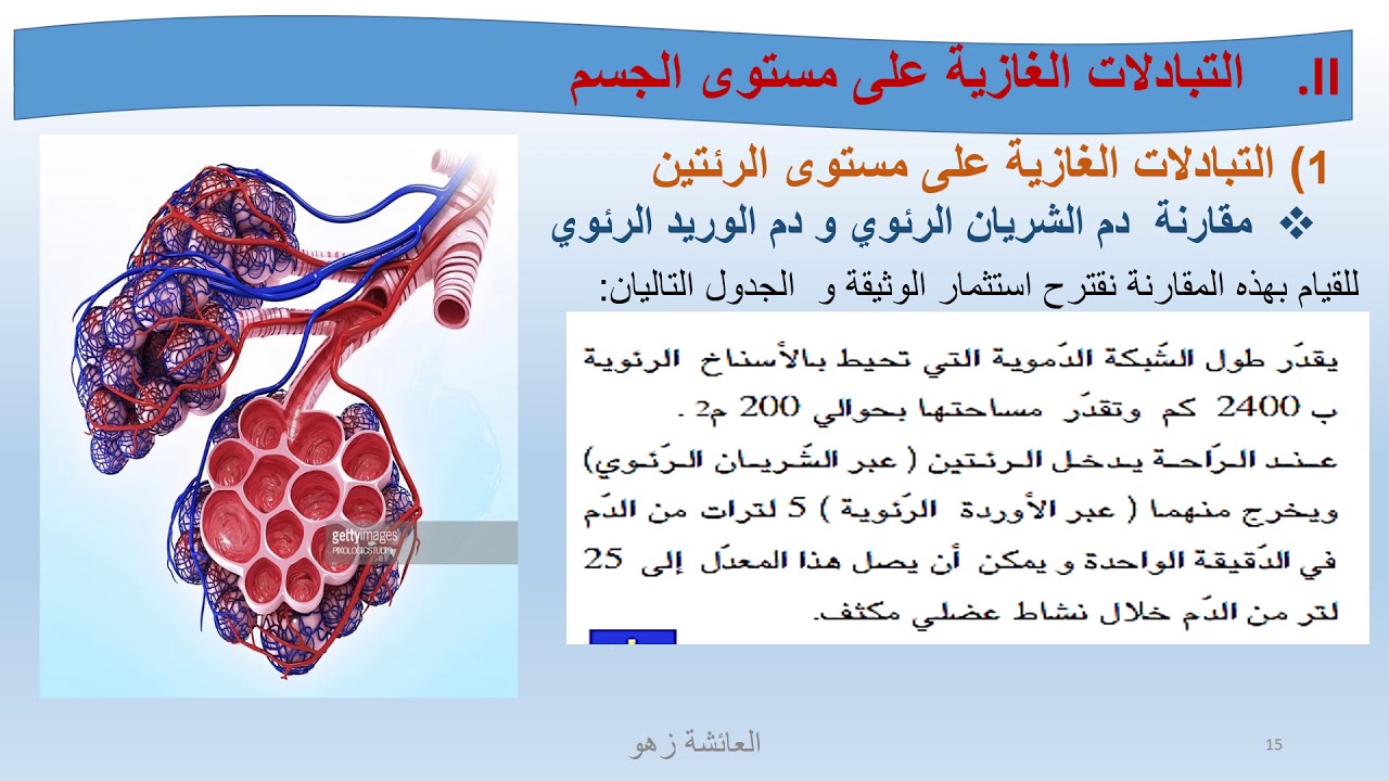 التبادلات الغازية     عائشة التنفسية