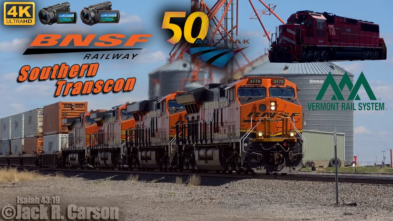 [4K 60fps] Railfanning the BNSF Southern Transcon (Panhandle Texas) Feat BNSF 198 + more