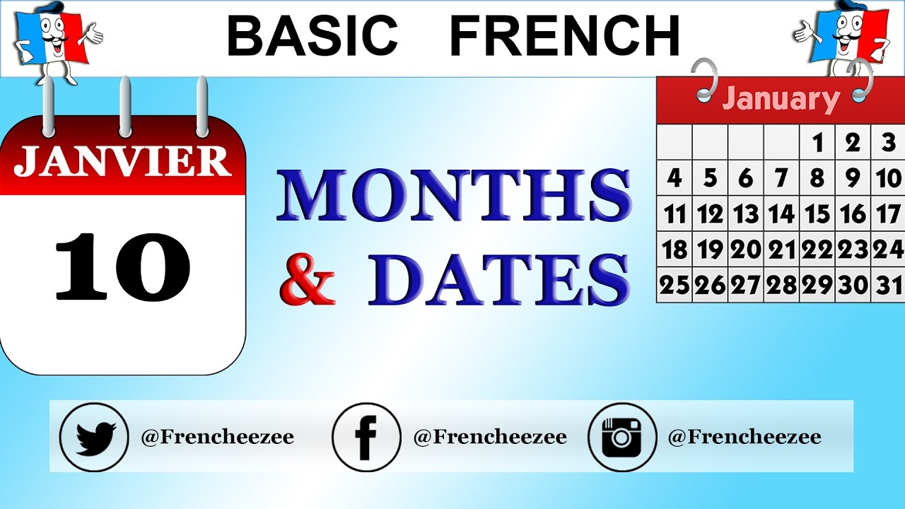 LEARN FRENCH MONTHS OF THE YEAR & HOW TO TELL THE DATE IN FRENCH