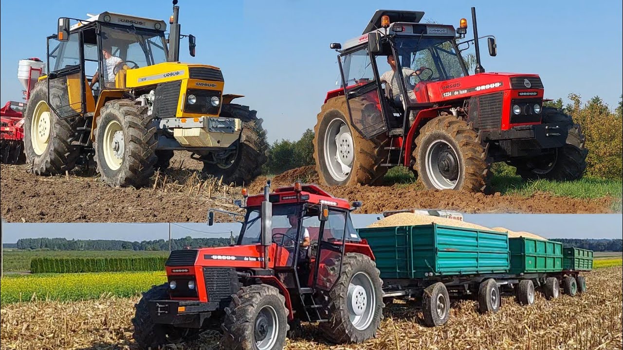 ☆ 3x URSUS ORKA 1224 &1614 VS 25TON & TALERZOWANIE ŻÓŁTYM 1614㋡☆GR DOBBER ☆DŹWIĘK SILNIKA ㋡☆