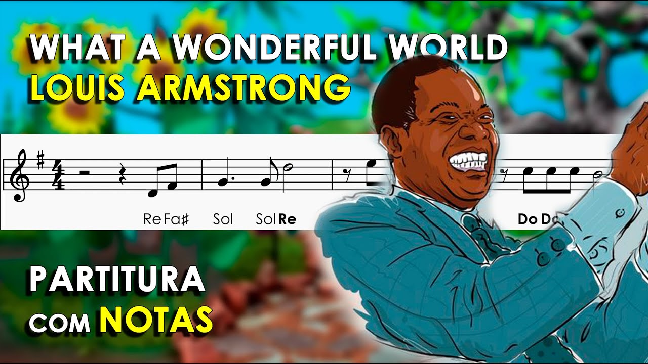 What a Wonderful World | Partitura com Notas para Flauta Doce, Violino | Louis Armstrong