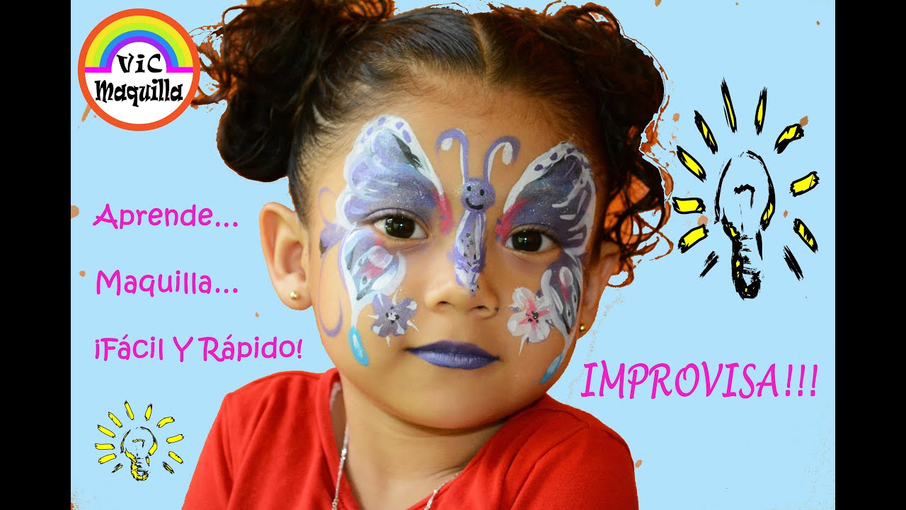 Maquillaje artístico para niños/MARIPOSA/Cómo improvisar