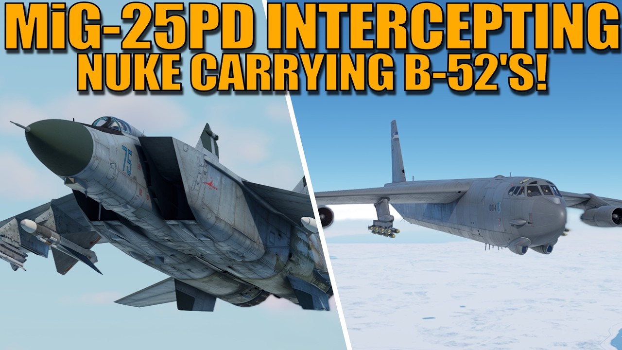 Использование МиГ-25ПД для перехвата бомбардировщиков B-52, несущих ядерное оружие! Сможет ли он ...