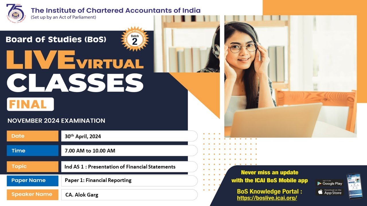 Final Paper 1: FR | Topic: Ind AS 1 : Presentation of Financial Statements | Session 1 | 30 Apr 2024