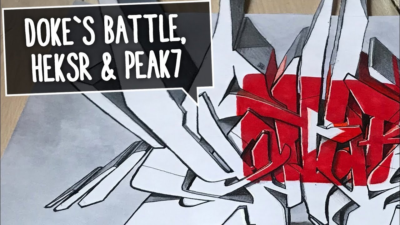 DOKE&acute;s Youtube battle sketch, a canvas from HEKSR and stickers from PEAK7