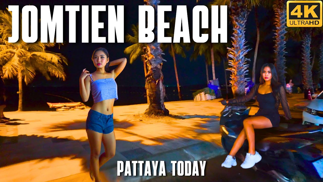[4K] Evening walk Jomtien beach, Pattaya, Thailand. November 2024