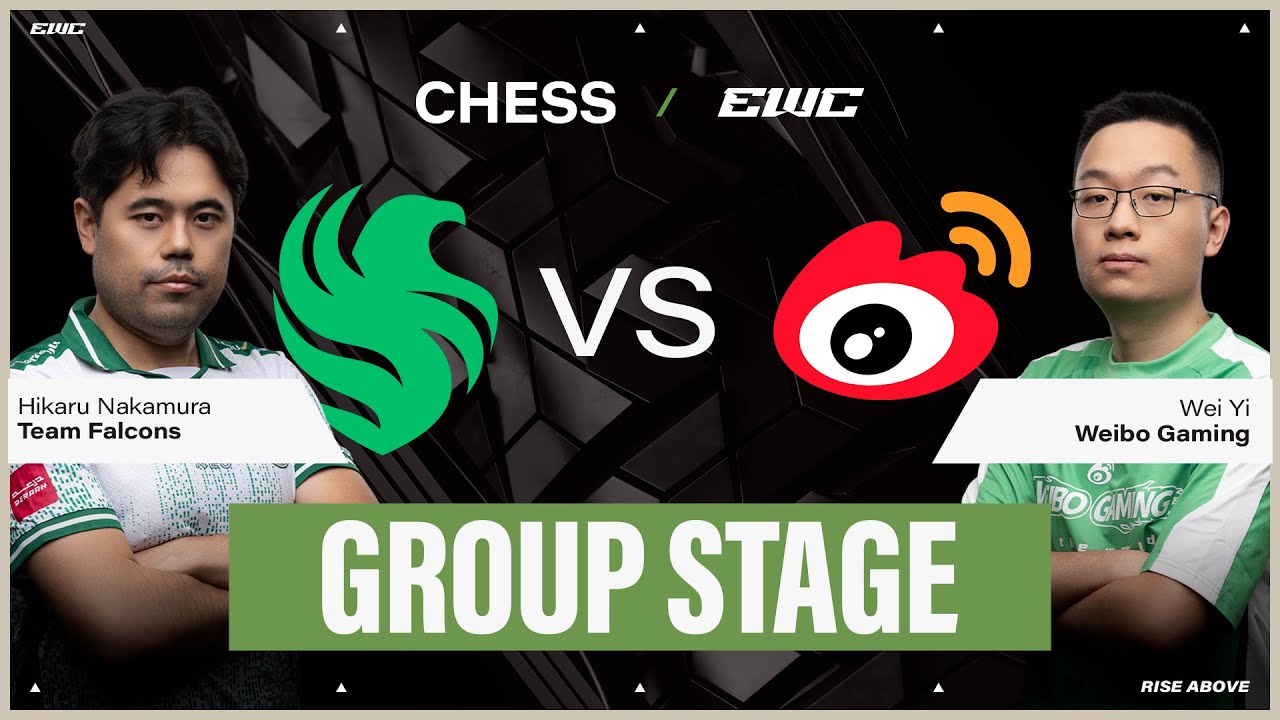Hikaru Nakamura vs Wei Yi | Chess at EWC 25 - Day 2 - Group Stage