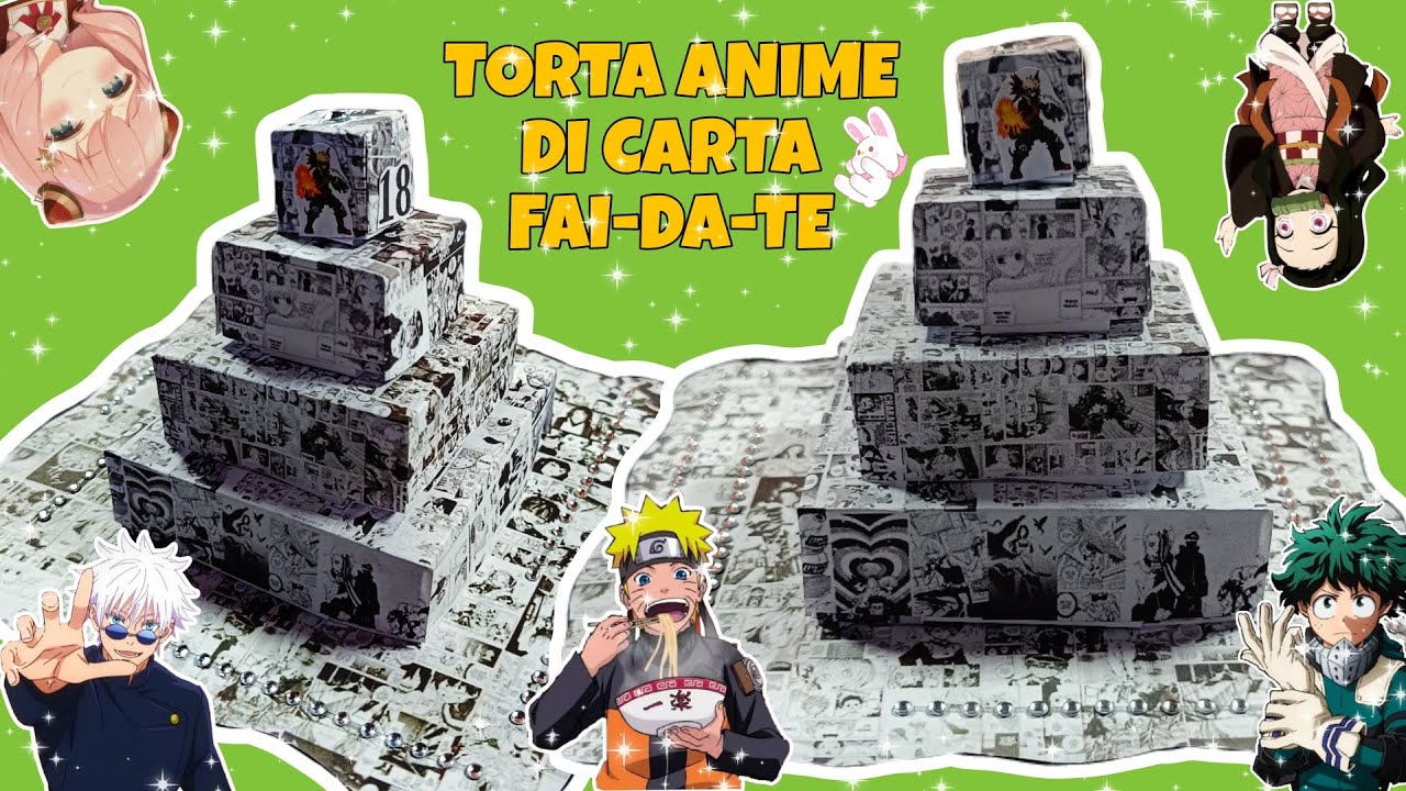 TUTORIAL TORTA DI CARTA TEMA ANIME FAI-DA-TE 🐉