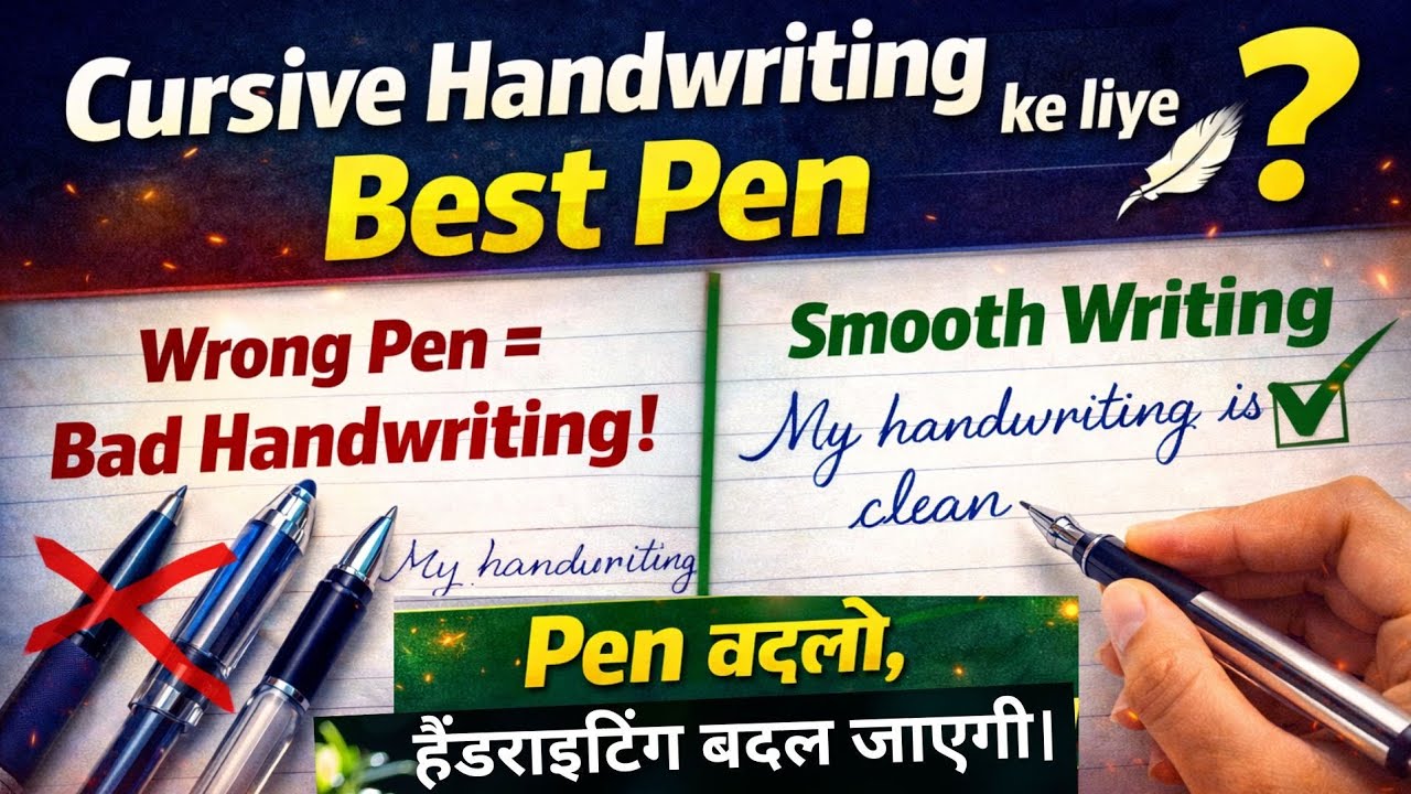गलत Pen आपकी Handwriting बिगाड़ रही है! | Best Pen for Cursive Writing ✍️ | @study10x-kumarGaurav 
