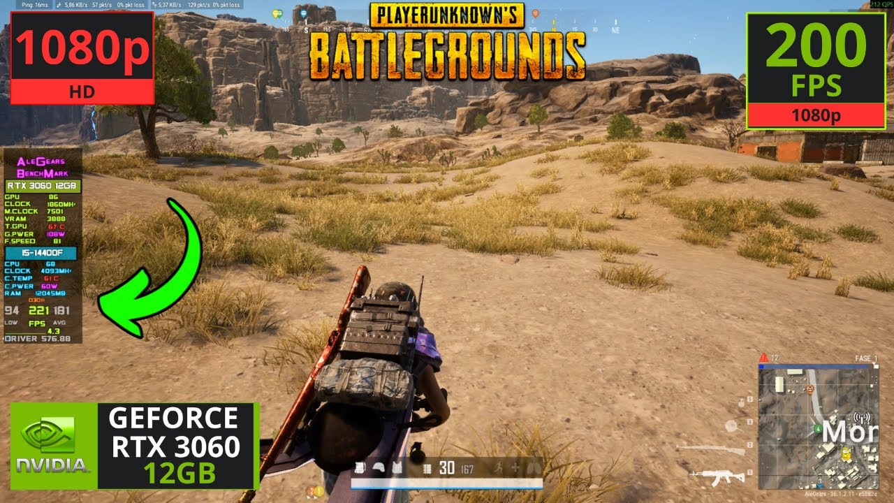 PUBG (RTX 3060 12GB + i5-14400F) [1080p 200FPS] #alegears #ptbr #pubg #survival #battleroyalegame