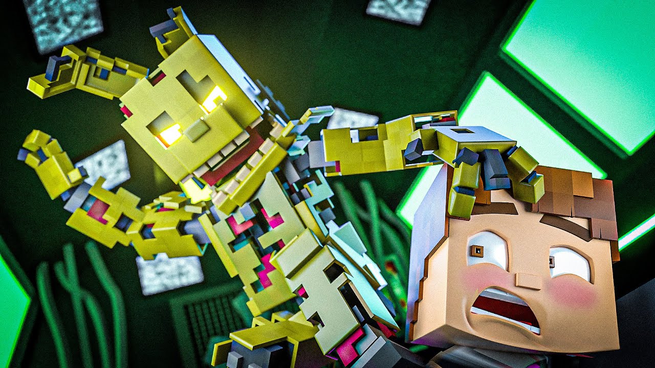FUJA DO ANIMATRONIC SPRINGTRAP NO MINECRAFT !!  FIVE NIGHTS AT FREDDY`S O FILME