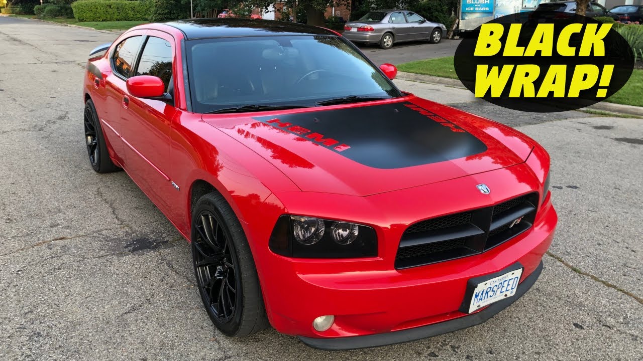Dodge Charger Daytona R/T Gets Wrapped Black! (Roof, Spoiler, Headlights, Door Handles!)