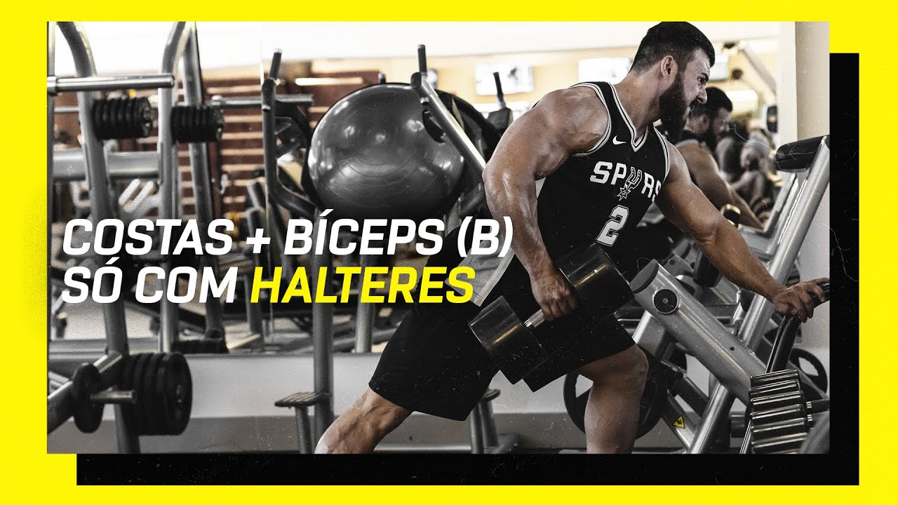 Treino de costas e bíceps só com halteres (B de ABC)